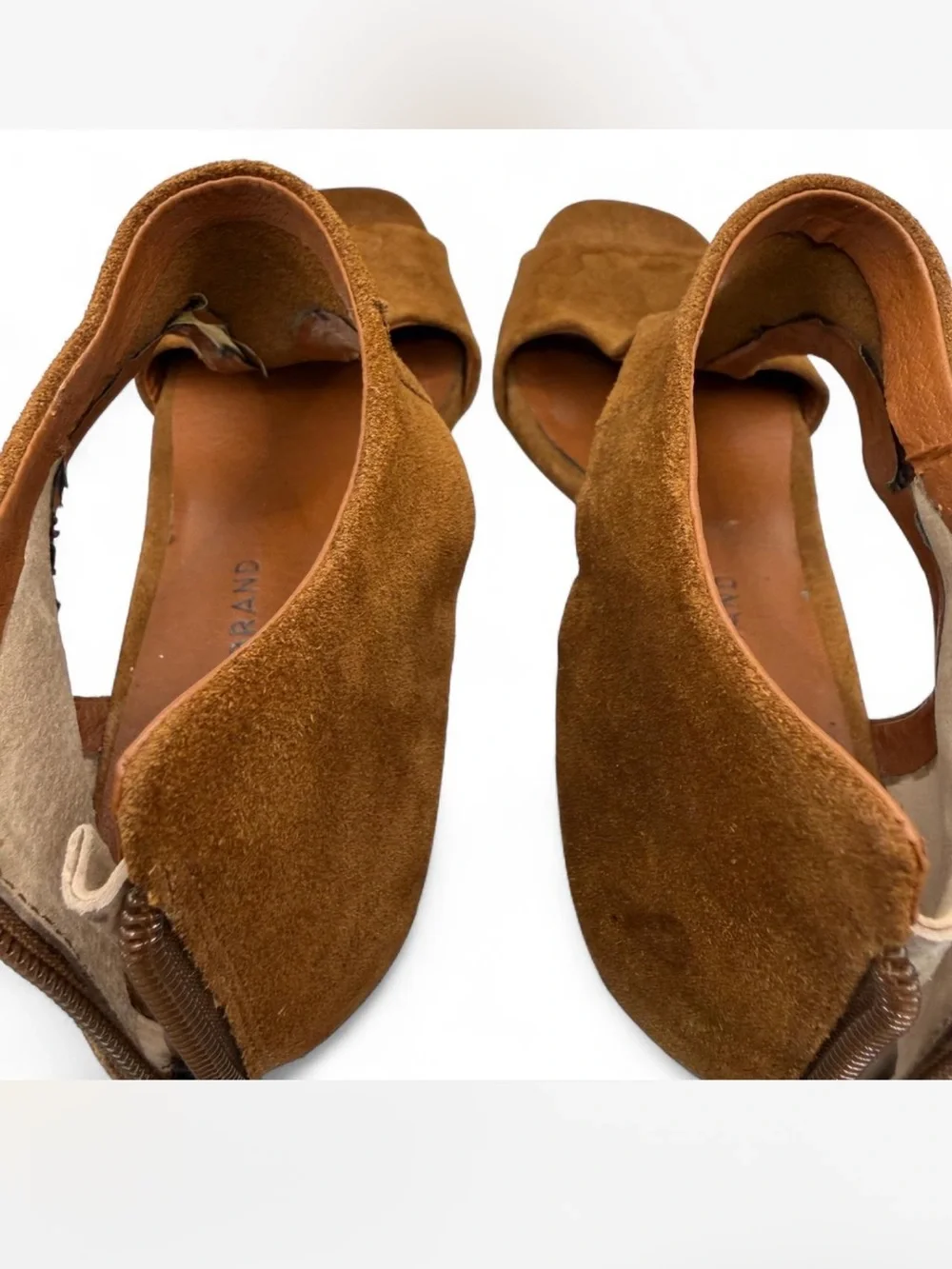 Lucky Brand Women's Wedge Brown Suede Sandal